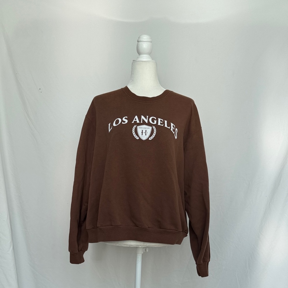 Hollister Chocolate Sweatshirt with Los Angeles Print